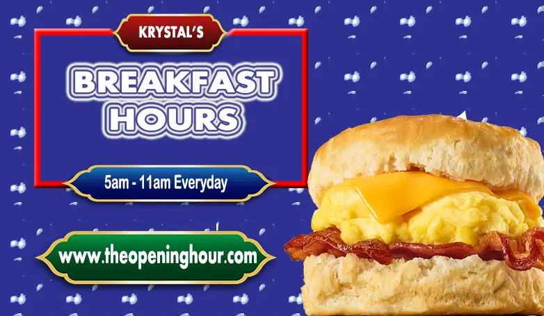 Krystal's Breakfast Hours menu 2023