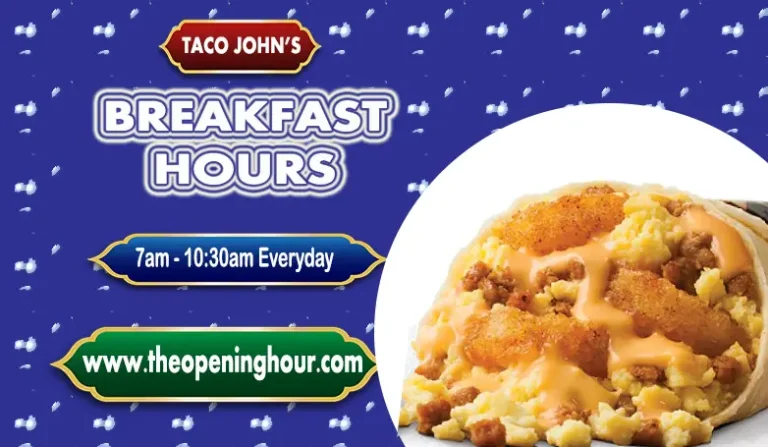 Taco John's breakfast hours menu items 2023