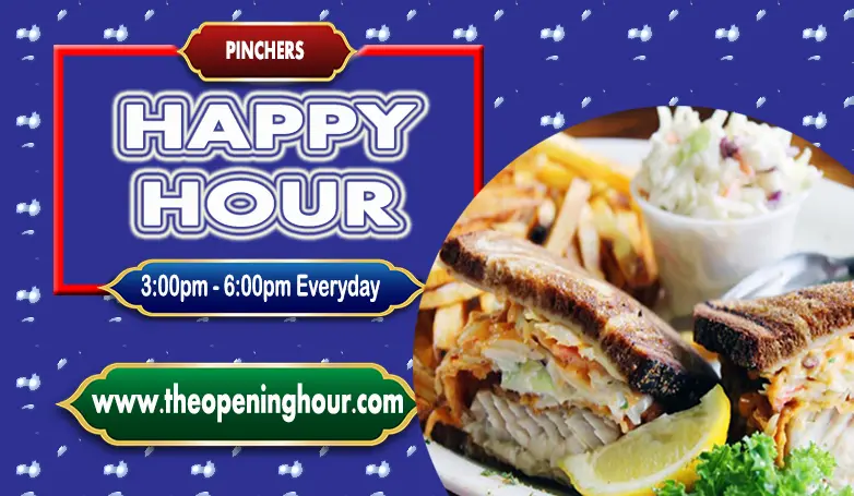 Pinchers happy hour times 2023