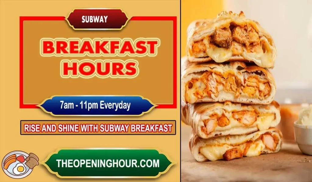 Subway breakfast hours menu