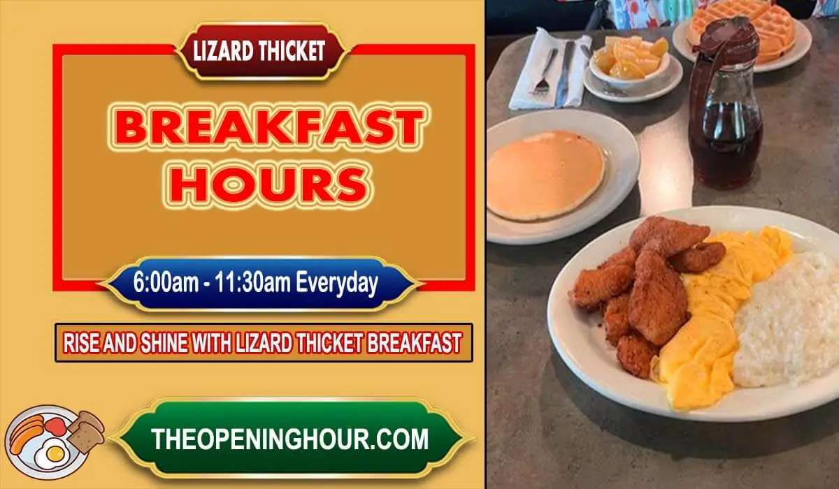 Lizard Thicket breakfast hours menu