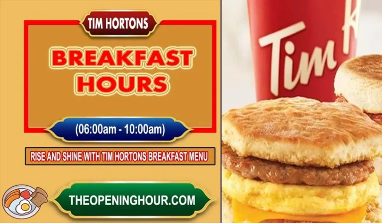 Tim hortons breakfast hours menu