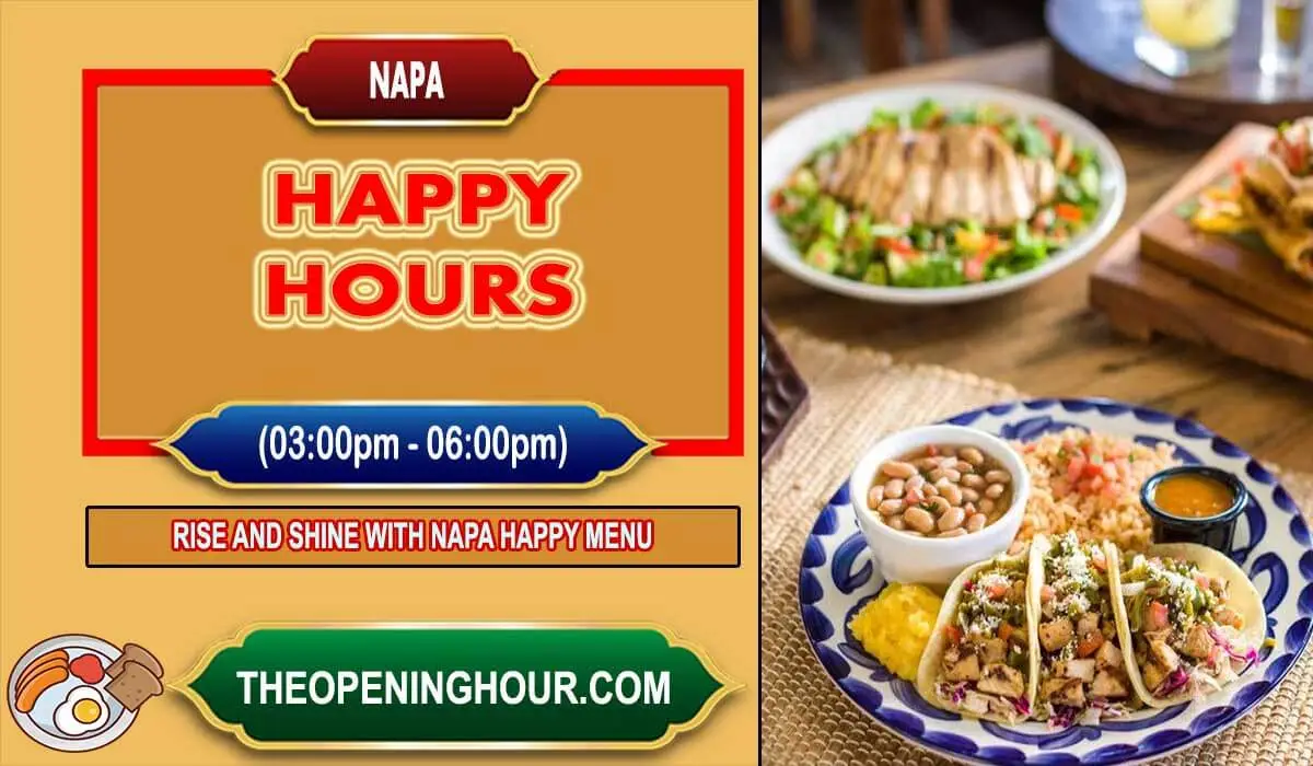 Napa happy hour Menu